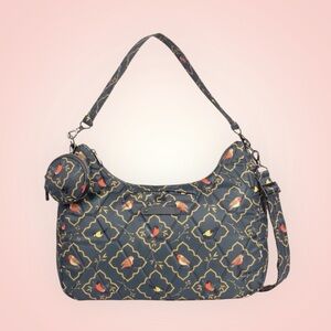 Lug Floral Patterned Shoulder Bag - Black and Yellow